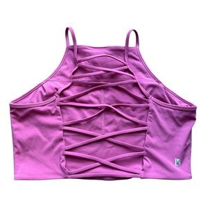 Buffbunny Pink Ivy Energy Crop Sports Bra  Criss Cross Back Size XXL